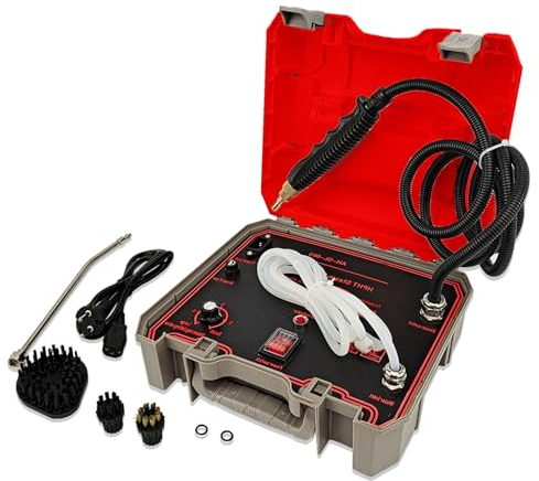 Taygate nettoyeur vapeur portable Nettoyeur à vapeur domestique Commercial 1500W, for climatisation, hotte de cuisine, voiture, utilisé avec le nettoyage alcalin (Color : M1 Red), Taygate9630