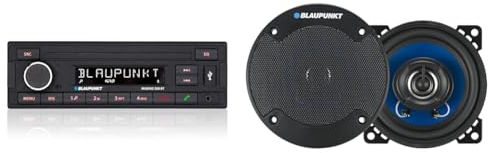Blaupunkt Madrid 200 BT | Bluetooth, RDS Tuner, Freisprecheinrichtung, USB, Aux-In & ICx 402 2-Wege Einbau-Lautsprecher 180W Inhalt: 1 Paar, ICX402, Schwarz