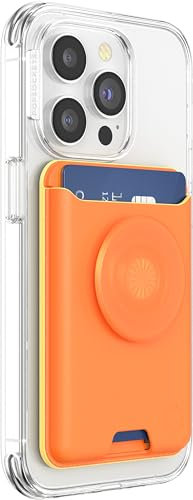 PopSockets: PopWallet per MagSafe - Con presa - Include anello adattatore per MagSafe - Sottile portacarte riposizionabile per smartphone e custodie - SoftGoods - Cantaloupe