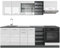 Vicco Küchenzeile R-Line, Weiß Hochglanz/Anthrazit, 240 cm, AP Marmor