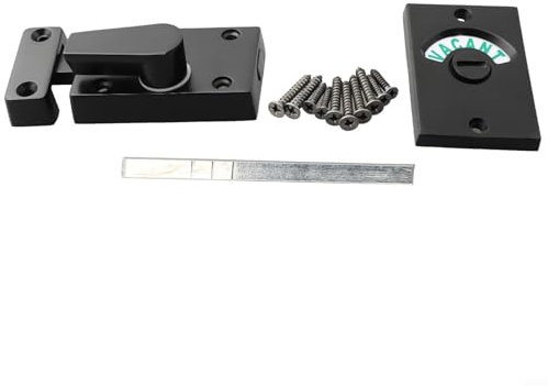 Verrou de porte de salle de bain, WC, indicateur d'intimité, verrou de porte vacant et engagé, couvercle en alliage de zinc pour toilettes et douche, noir