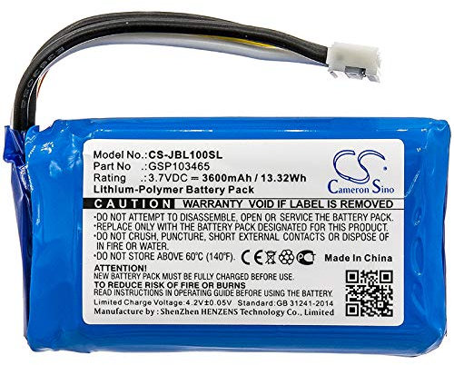 3600mAh 13.32Wh Battery Replacement for JBL Link 10 Wireless Bluetooth Speaker fit Part No. GSP103465