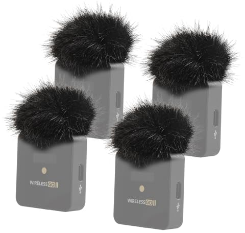 YOUSHARES Microphone Wind Muff Compatible with Rode Wireless Go 2 Mic, Rode Wireless Me Mic and Rode Wireless Pro Mic Cover Foam for Compact Wireless System to Reduce Noise(4PCS)