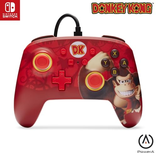 PowerA Verbesserter kabelgebundener Controller für Nintendo Switch - Donkey Kong Flex, Gamepad, Game-Controller, kabelgebundener Controller, offiziell lizenziert