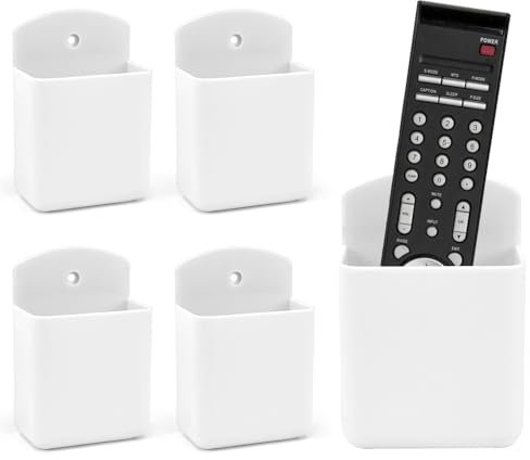 KARBAG 4 Pcs Remote Control Holders, Wall Mount TV Controller Holder Self Adhesive Controller Holder TV Air Conditioner Remote Control Holder Wall Pen Holder Stroage for Home Office School
