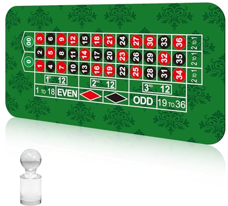 JIESITE Poker Table Top 71 X 36 Portable Roulette Table Mat Noise Reduction,with Carrying Bag and Roulette Balls for Roulette Games