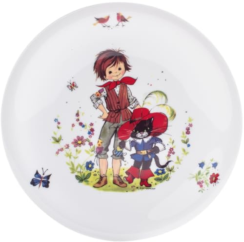 KAHLA 323460A50850C Kids Frühstücksteller 21,5 cm Gestiefelter Kater | Frühstücksteller mit Gestiefelter Kater Design aus Porzellan