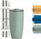 FLSK Tumbler mit Edelstahl-Strohhalm Set I 3h Wärmeisolierung I BPA-frei I inkl. Reinigungsbürste I Stilvoller und nachhaltiger Begleiter für jeden Tag I sage