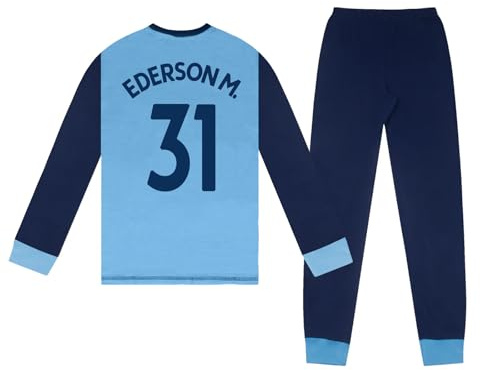 MANCHESTER CITY FC Boys Ederson M. 31 Long Pyjamas Sky Blue 11-12 Years