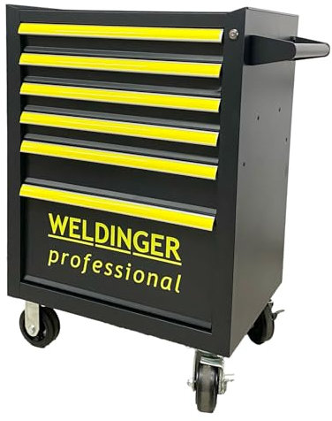 WELDINGER Werkzeugschrank Werkstattwagen mit 6 Schubladen super robust