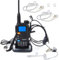 HYS Quansheng UV5R-PLUS 5W Dual Band Walkie Talkie, radio ricaricabile a batteria, walkie talkie bidirezionale VHF UHF (con cuffie, tubo trasparente, tappi per le orecchie)