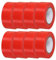 sourcing map Lot de 8 rubans de signalisation non adhésifs en plastique néon pour la chasse aux arbres, les limites des zones dangereuses, 2,5 cm x 240 m, rouge