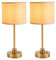 2 Pack Cordless Rechargeable Table Lamp with Dimmer, 5200mAh Battery Operated Lamp, Small Portable Touch Light for Living Dining Room Bedside Outdoor Patio Cocktail Ambient Light, Fabric Shade