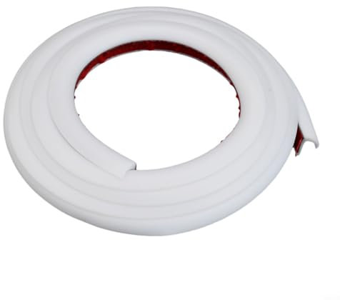 FUANA 2 m PVC-Gummidichtung Dachrinne Weichgummi J-Form RV Regenrinne Flexible Tropfschiene Dach Regenumlenker Streifen Formteil für Autos, Lieferwagen, Wohnmobile, Weiß