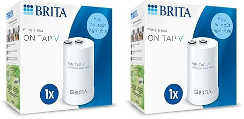 BRITA Filterkartusche ON TAP V für ON TAP Wasserfilter für den Wasserhahn (4 Monate) – Ersatzkartusche reduziert kleine Partikel, Metalle & geschmacksbeeinträchtigende Stoffe (Packung mit 2)