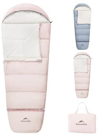 Naturehike Kinder Schlafsack Outdoor 3-Jahreszeiten Warm, Verlängerbare Naht & 190x75 cm, Ideal für Camping Wandern Reisen
