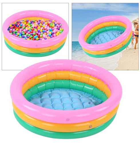 ERYUE Weicher Aufblasbarer Kinderpool, Farbenfrohes Kinderbecken für Fröhliches Spielen in Leuchtenden Farben (Medium)
