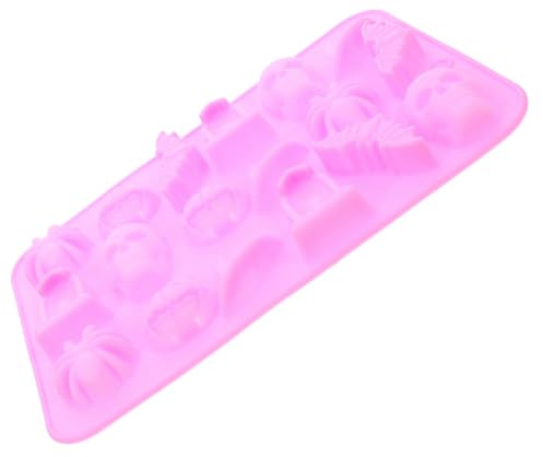 Healifty Moule à Chocolat Halloween en Silicone Flexible Rose, Facile à Utiliser Design Motifs Halloween, pour Pâtisserie DIY et Décoration Festive