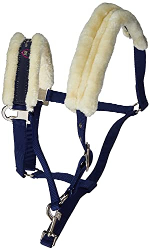 Pfiff 101515 Halfter mit Kunstfell unterlegt, Pferdehalfter Pony Full Cob