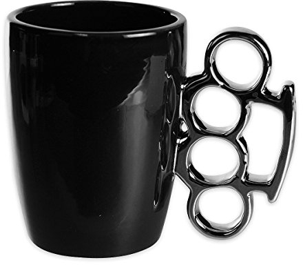 Close Up Schlagring Tasse - Kaffeebecher aus Keramik in schwarz