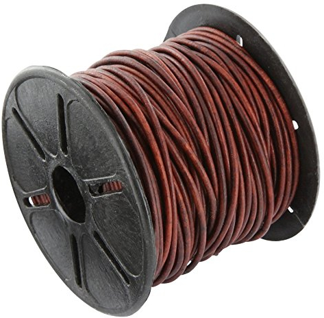 Auroris Cordon en Cuir Rond Antique-Marron Ø 3 mm Rouleau de 5 mètres