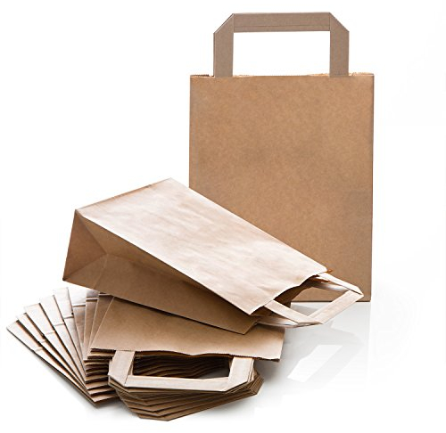 Logbuch-Verlag 100 Kraftpapier Beutel 18 x 8 x 22 cm braun kleine Papiertüten zum Befüllen braune Geschenktüten