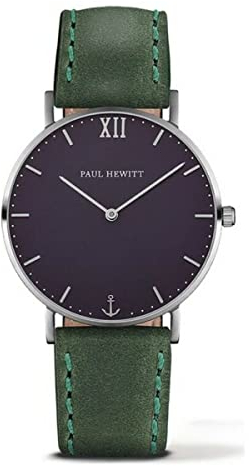 Paul Hewitt Unisex Analog Quarz Uhr mit Leder Armband PH-SA-S-St-B-12M