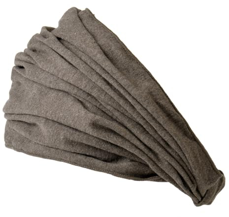 CHARM Damen Breites Haarband Bandana - Bio Baumwolle Stirnband Herren Kopftuch Sommer Hair Band Aus Japan Braun L