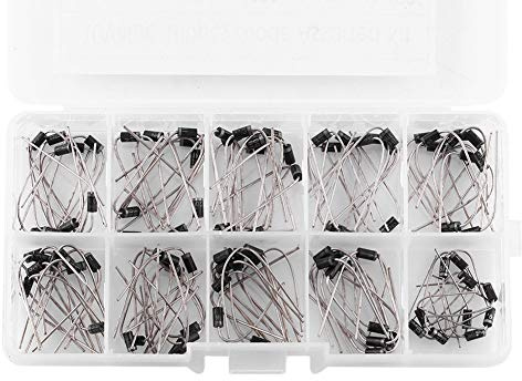 Hilitand 100pcs 10 Values Kit Diode Redresseur Électronique 1N4001~1N4007 1N5817~1N5819 Avec Boîte Claire