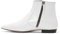 XYD Damen-Stiefeletten, formell, spitz, geschlossener Zehenbereich, niedriger Absatz, Bürokleid, Schuhe mit doppelseitigem Reißverschluss, Weiss/opulenter Garten, 39 EU
