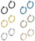 Epoch World 6 Pairs 13MM Stainless Steel Fake Clip on Earrings for Men Women Girls Non Pierced Earrings, Women Earrings Non Piercing Gold Black Silver Small Hypoallergenic