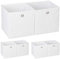 6 x Aufbewahrungsbox Stoff, quadratisch, Aufbewahrung für Regal, Stoffbox in Würfelform, HxBxT: 30 x 30 x 30 cm, weiß