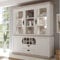 Lomadox Großer Buffet-Schrank im Landhaus Stil in Pinie Weiss inkl. LED-Rückwandbeleuchtung