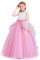 MYRISAM Princesse Fille Licorne Déguisement Robe de Anniversaire Cérémonie Soirée Halloween Carnaval Noël Fête Spectacle Mariage Longue en Tulle Bowknot Robes Bal Rose 8-9