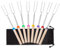 Fzbjayoon - Set di 8 bastoncini da tostatura, 81,3 cm, con manico in legno, forchette estensibili, spiedini da barbecue, accessori da campeggio per falò, braciere