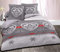 Alpes Blanc - Housse de Couette Chalet Winter Gris + 2 Taies Carrées - 100% Coton Qualité Supérieure - Grand Teint - Parure Esprit Montagne - 220 x 240 cm