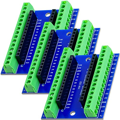 AZDelivery 3 x AZ-Nano V3-Board Terminal Adapter Board mit Schraubklemmen, Modul Board kompatibel mit Arduino inklusive E-Book!