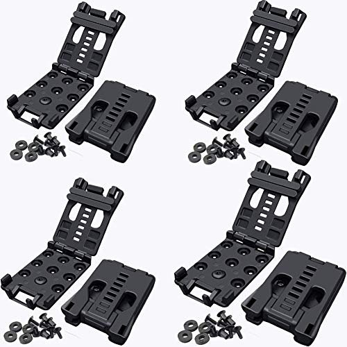 CUZMAK 4-Pack Tactical Belt Clips Universal Utility EDC Belt Clip Outdoor Loops Camping Knife Blade Lock Large with Hardware for Holsters or Mag Pouches Sheath Tools