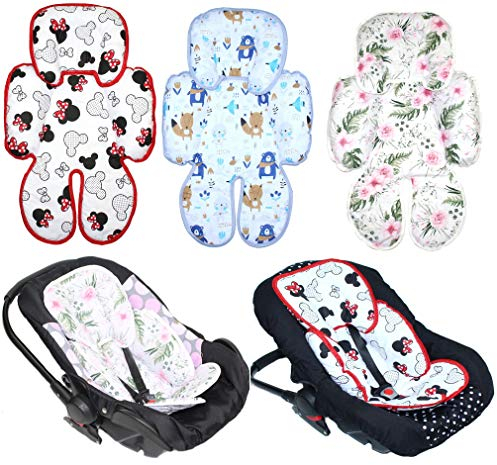 Primawela Sitzverkleinerer - Maus Flowers Wald- Baumwolle Baby Kind für Auto Kindersitz Babyschale Einsatz (Mäuschen)