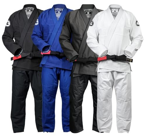 Gold BJJ Foundation Gi – Pearl Weave Jiu Jitsu Gi für Damen und Herren – IBJJF Competition Legal BJJ Gi (weiß, A5)
