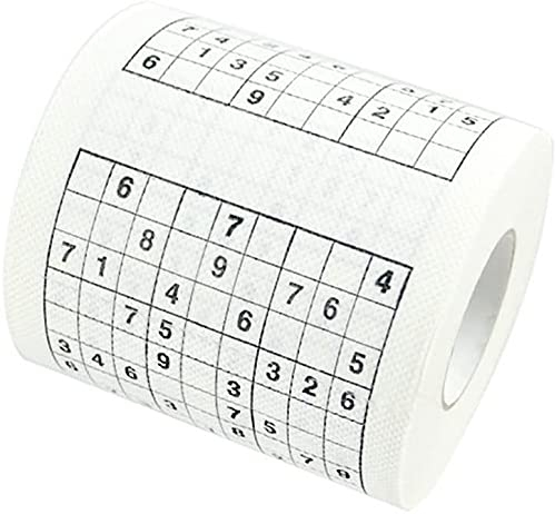 LATRAT Sudoku Toilettenpapier, Durable Toilettenpapier Holzzellstoff, Toilettenpapier Sudoku rtsel Klopapier Lustige Tissue, Neuheit Lustige Nummer Sudoku Gedrucktes Bad Lustiges Toilettenpapier