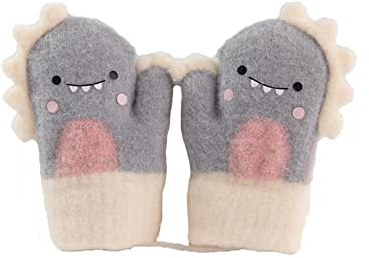 Volicph Baby Winter Handschuhe Kinder Winter Warme Gestrickte Fäustlinge Cartoon Fausthandschuh Halshandschuhe Warme Strickhandschuhe für Mädchen Jungen