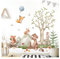 Grandora XXL Wandsticker Set Wandtattoo Kinderzimmer Waldtiere Wandaufkleber Bär Fuchs Baum Babyzimmer Deko Schlafzimmer DL797-5