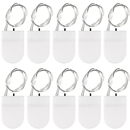 AEDIKO 10pcs CR2032 Battery Holder 1x 3V Coin Cell Battery Socket Holder Case Box with Wire Lead ON-OFF Switch (White)