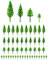 QWORK® 50 Pieces Model Trees Mixed, Model Trees Miniature, Simulation Model Trees, Plastic, For Sand Table Model, Scene Decoration, 4 Sizes