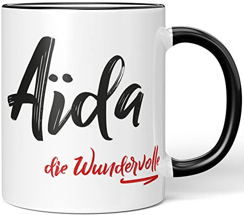 JUNIWORDS Tasse, Aïda, die Wundervolle, Schwarz (5202945)