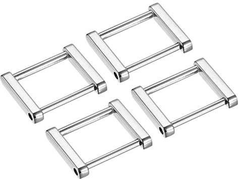 sourcing map 4Stk. Geldbörse Ring 35mm Metall Schraube Schäkel Ersatz Schnallen Silberton