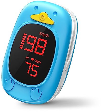 HOLFENRY Oxymètre de pouls de doigt, saturimètre de doigt portable professionnel pour Enfants, Affichage LED de la Mesure de la SPO2, pour Usage Domestique