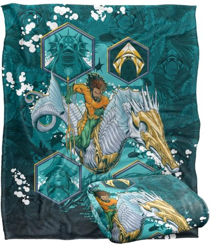 LOGOVISION AQUAMANOptimalweiche Kuscheldecke Aquaman und das verlorene Königreich, Silky Touch, 152 x 127 cm