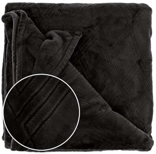 Unique Living Auke - Plaid - Fleece - 150x200 cm - Black